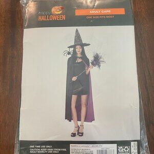 NEW! Adult Witch Cape Costume Adult One Size Happy Halloween Trick or Treat